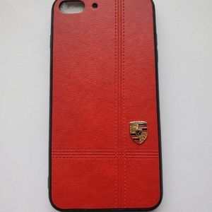 Porsche Red Leather iPhone Case 3D Logo Wireless